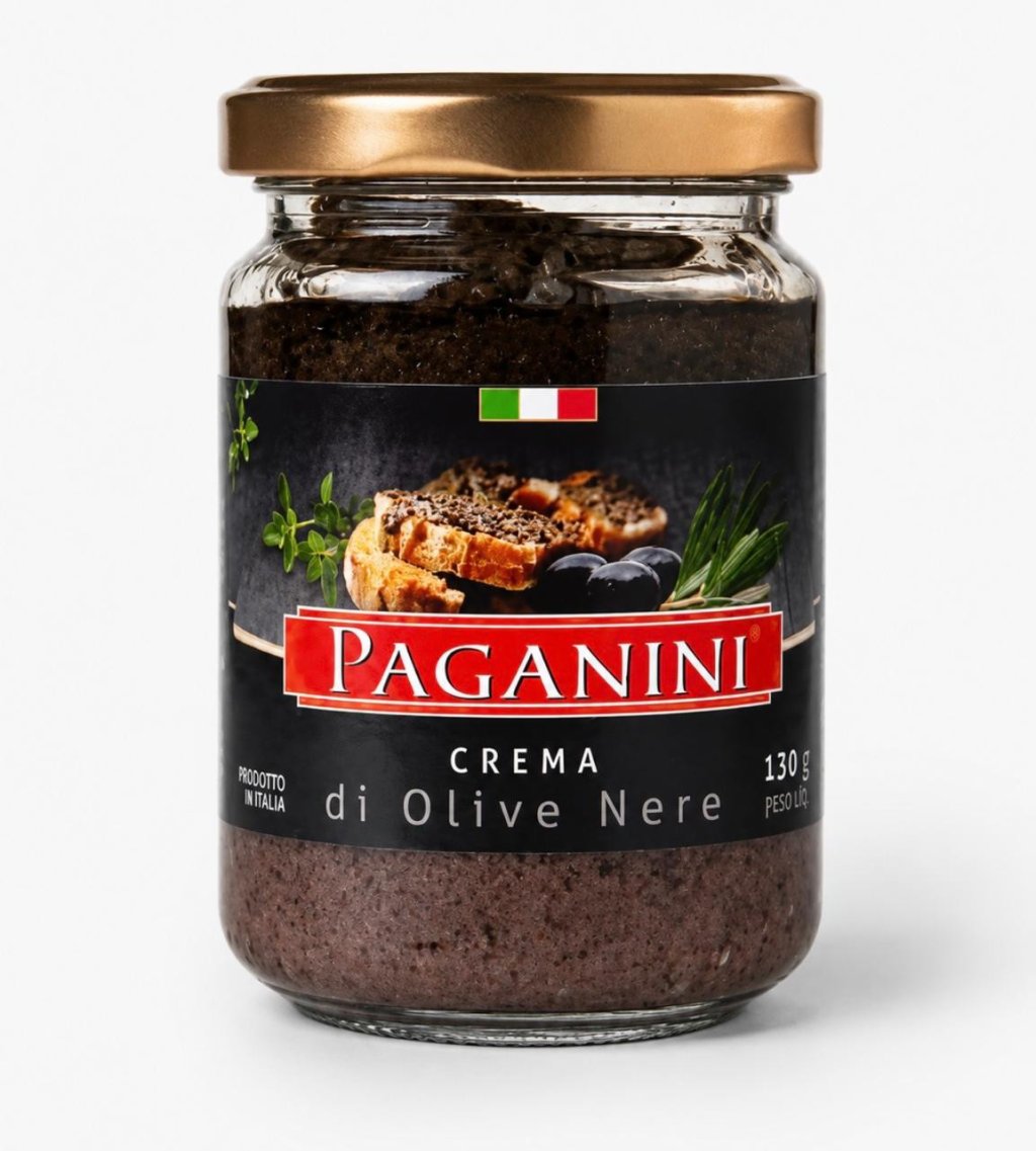 Crema Di Olive Nere Paganini - Creme Azeitonas Pretas Paganini - 130g
