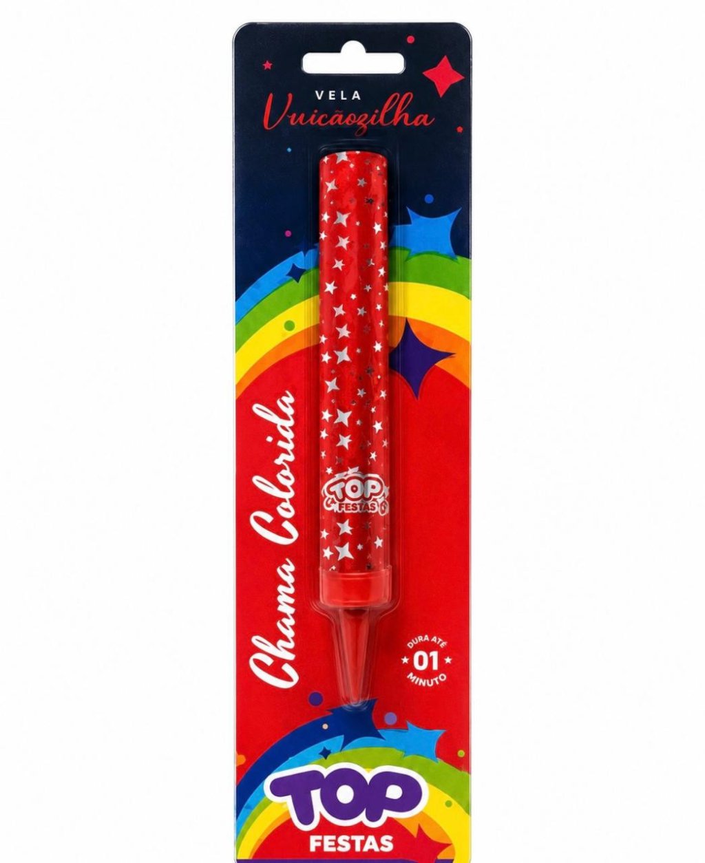 Vela Vulção Vermelha Top Festa