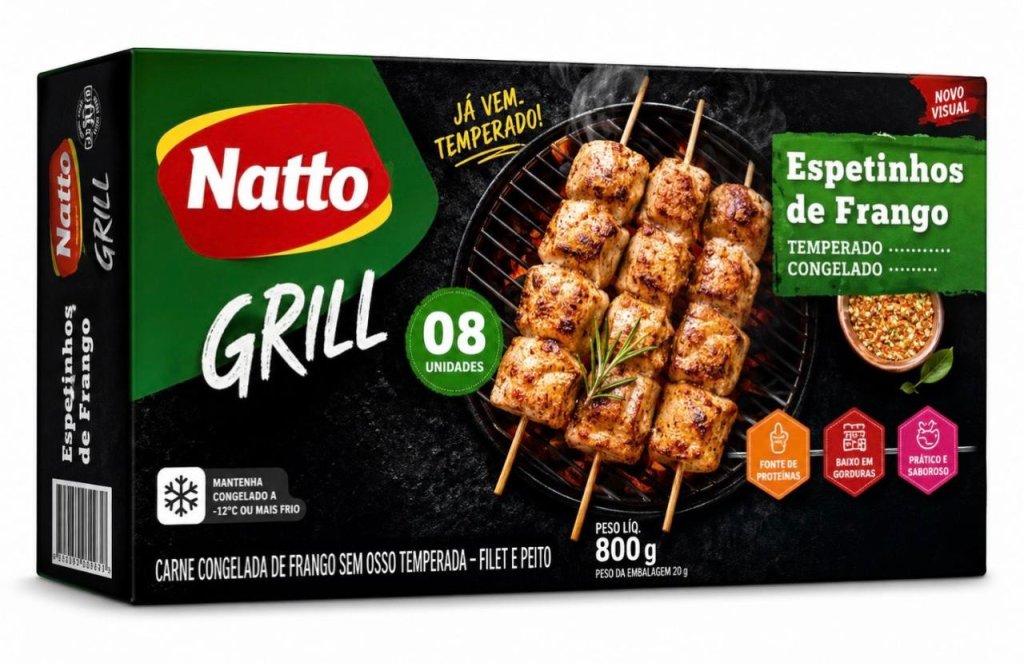 Espetinho Frango Temperado Natto Cong 800g