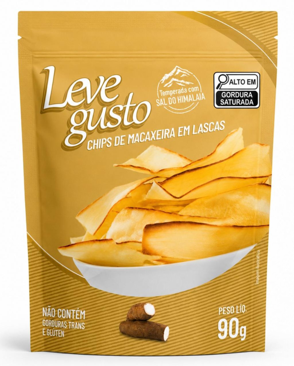 CHIPS DE MACAXEIRA EM LASCAS TEMPERADA COM SAL DO HIMALAIA - 90G