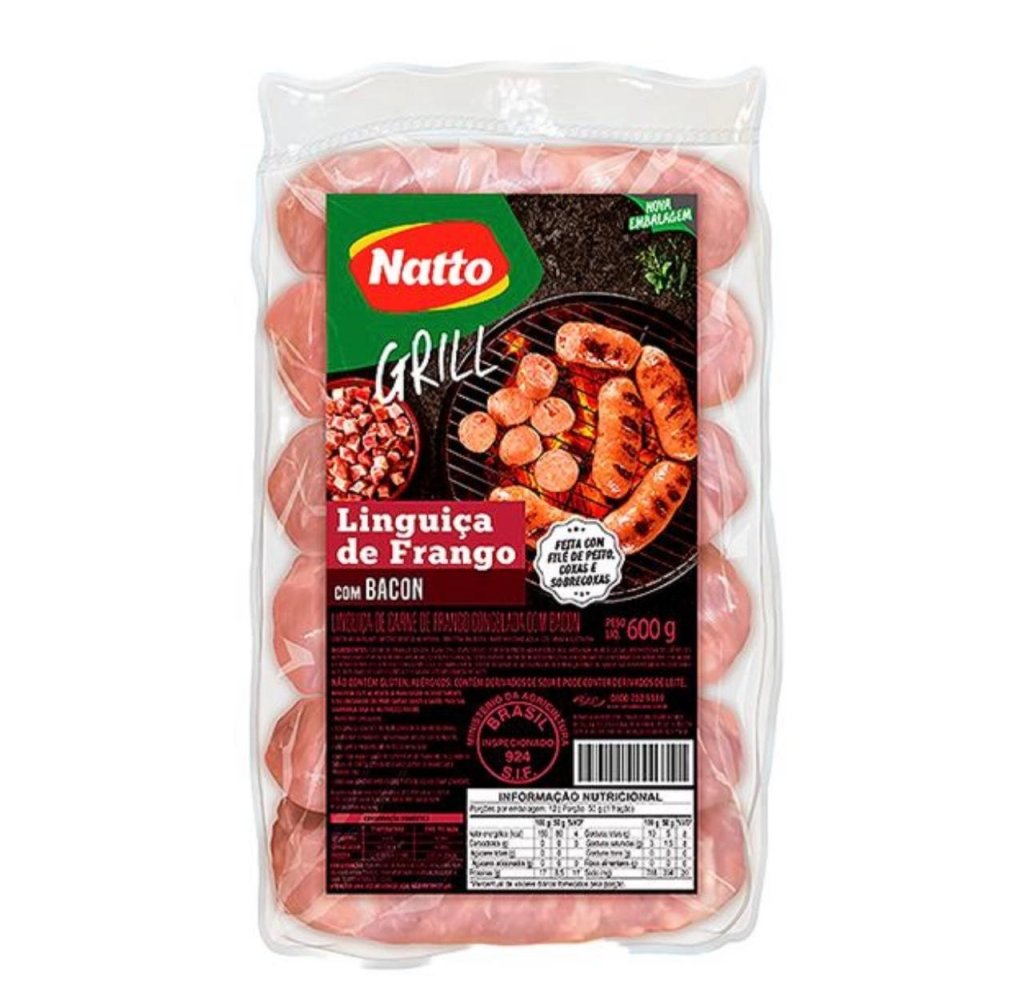 Linguiça De Frango Bacon Natto Congelada 600g