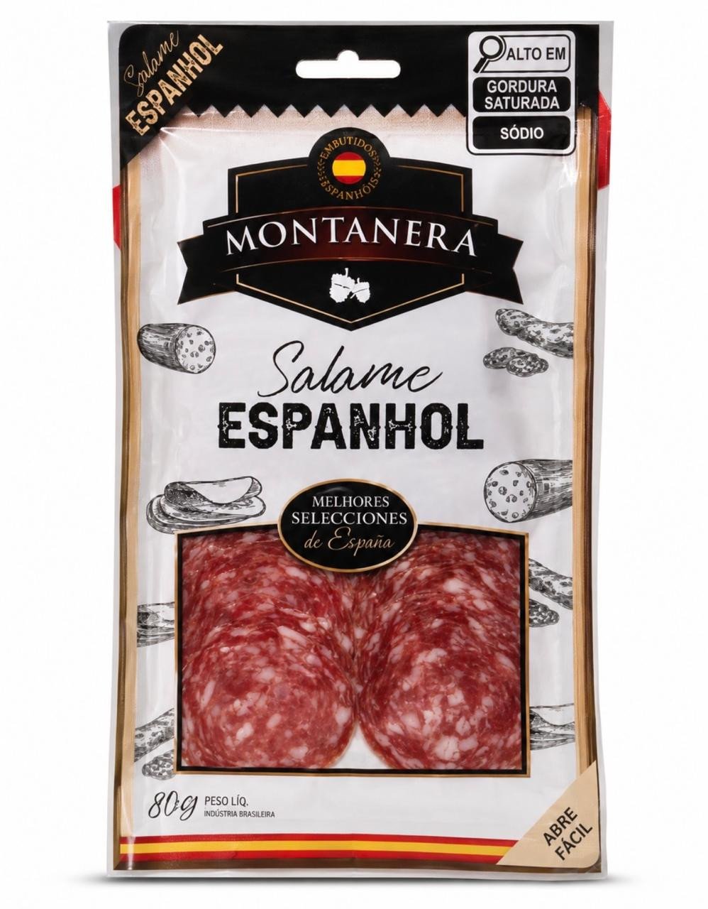 Salame Espanhol Fatiado Montanera 80g