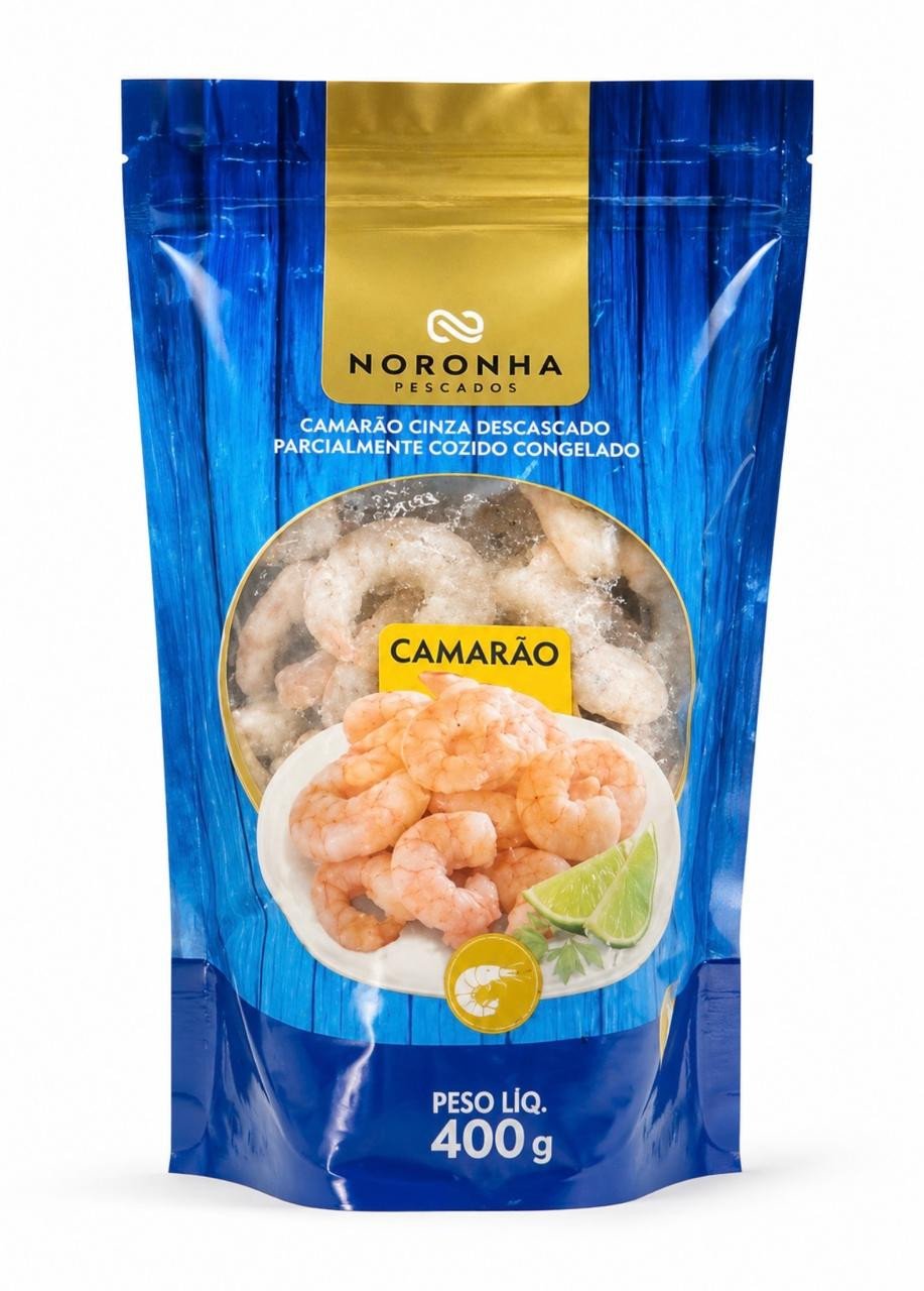 Camarão Cinza Descascado Pre-cozido Cong. 71/90 Pct 400g