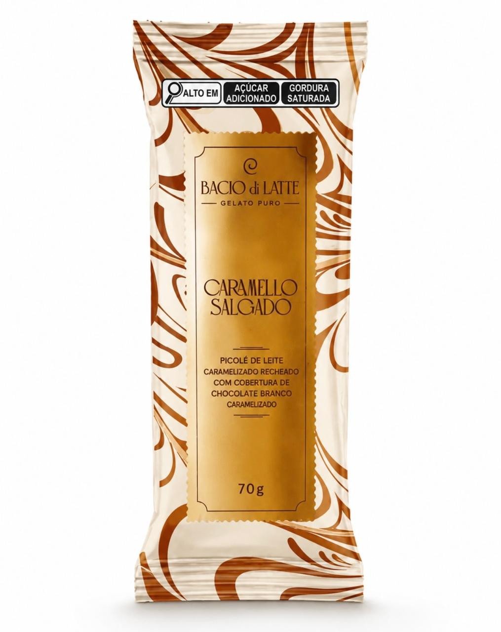 Picole Gelato Bacio Latte 70g Caramelo Salgado