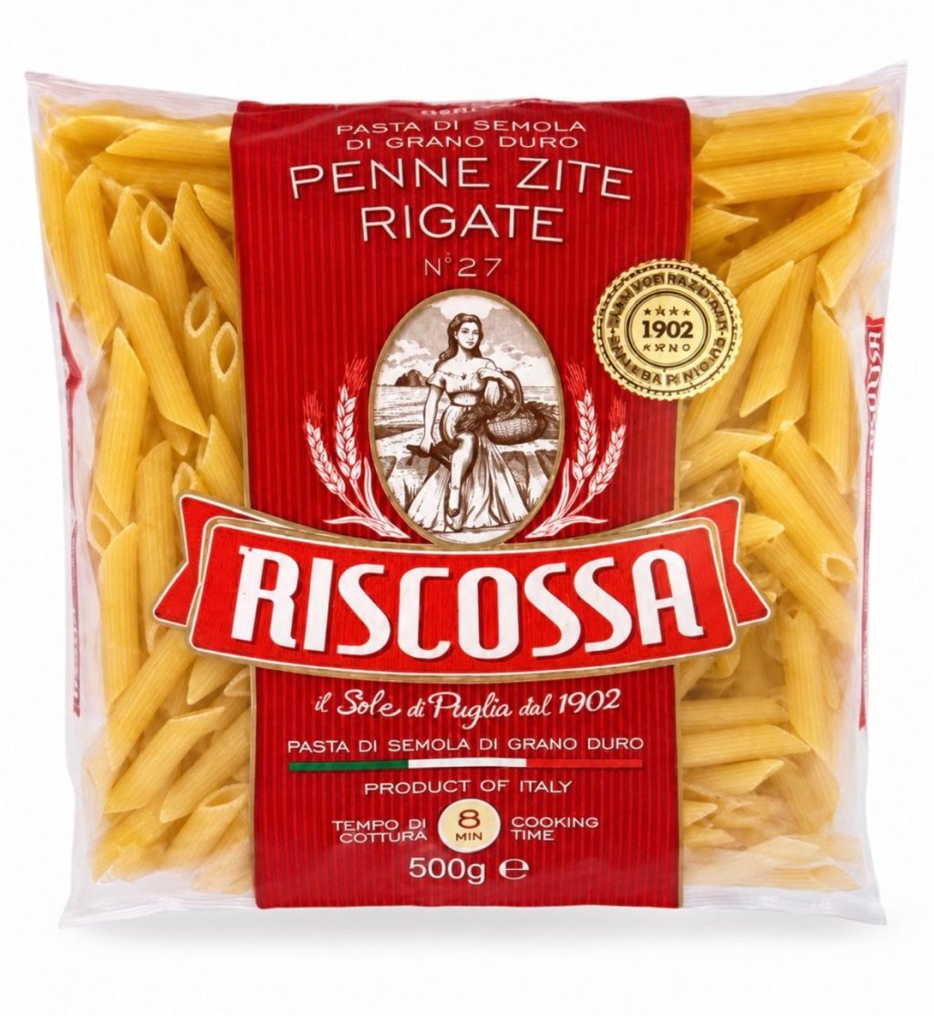Massa Penne Rigate Grano Duro Riscossa 500g