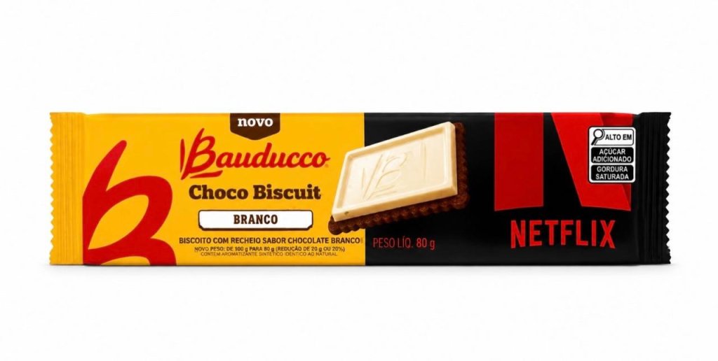 Biscoito Bauducco Chocobiscuit Branco Netflix 80g