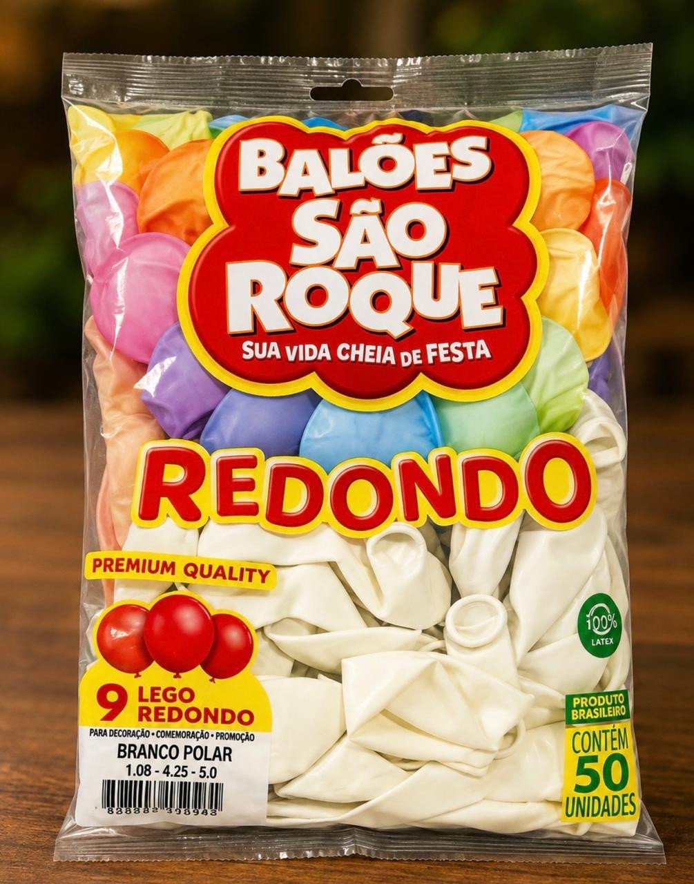 Balão São Roque Branco 50 unid